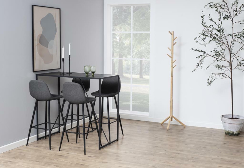 STÓŁ BAROWY Seaford CZARNY 120x60x105 cm METAL I MDF
