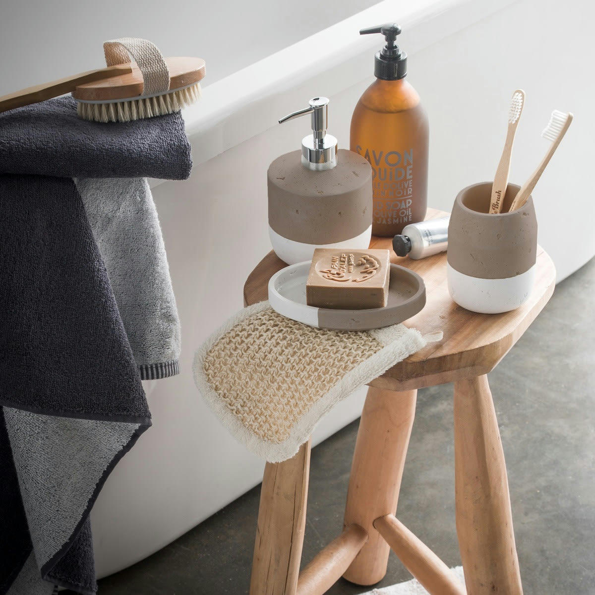 SPA - Set de salle de bain 3 pièces en céramique taupe