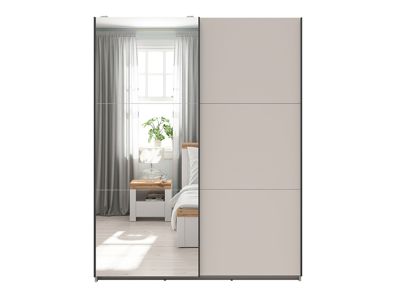 Szafa przesuwna Tetrix 153 cm z lustrem kaszmir
