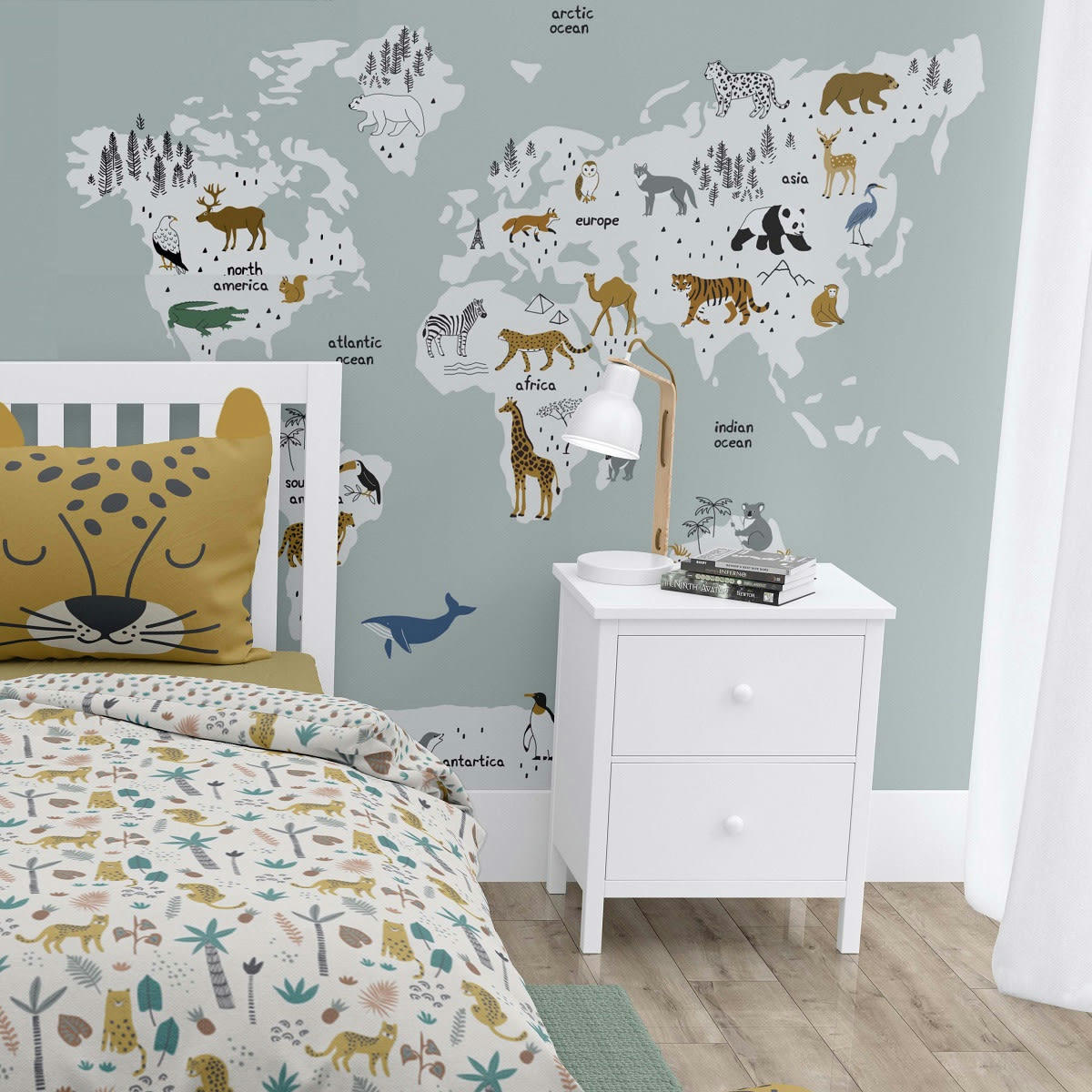 JUNGLE - Papier peint intissé panoramique imprimé map 250x270cm