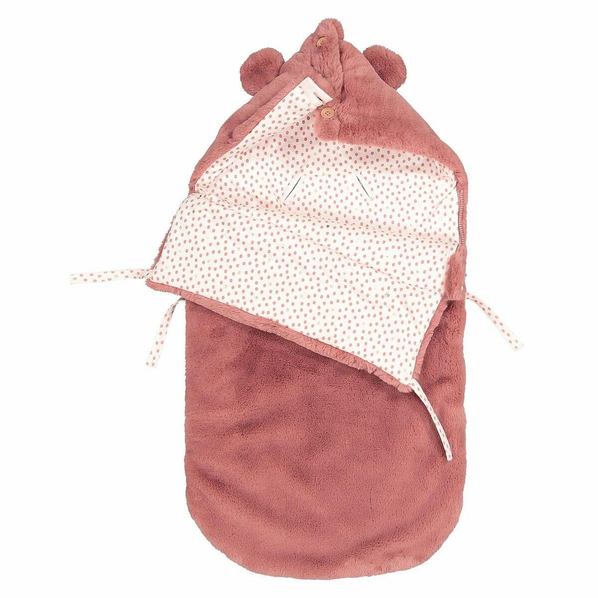 Nid d'ange à capuche maille peluche