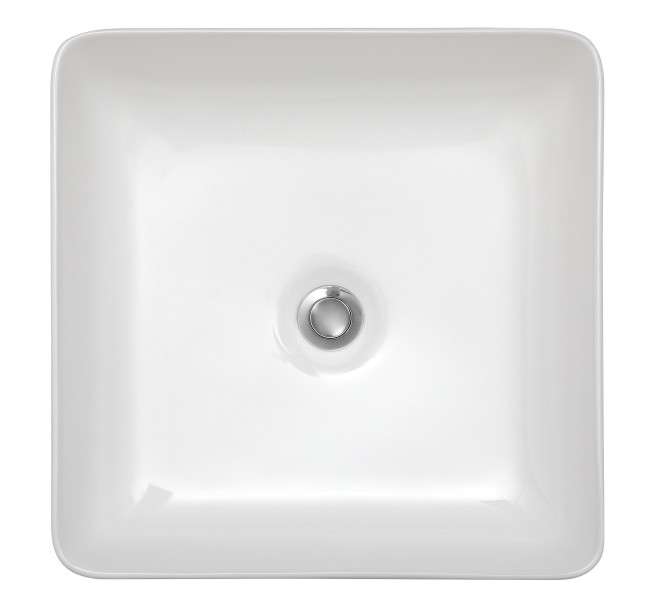 Umywalka Nablatowa Ceramiczna Kwadratowa Biała Pluto