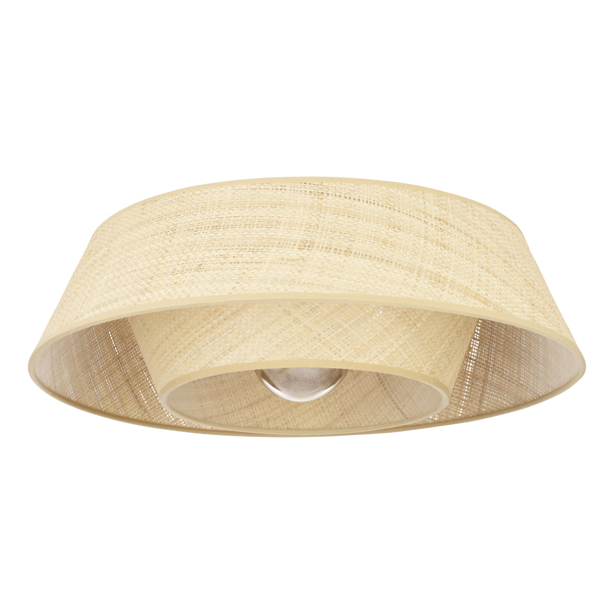 EGLO plafondlamp Marford - e27 - ø 50 cm - zwart/natuur/raffia