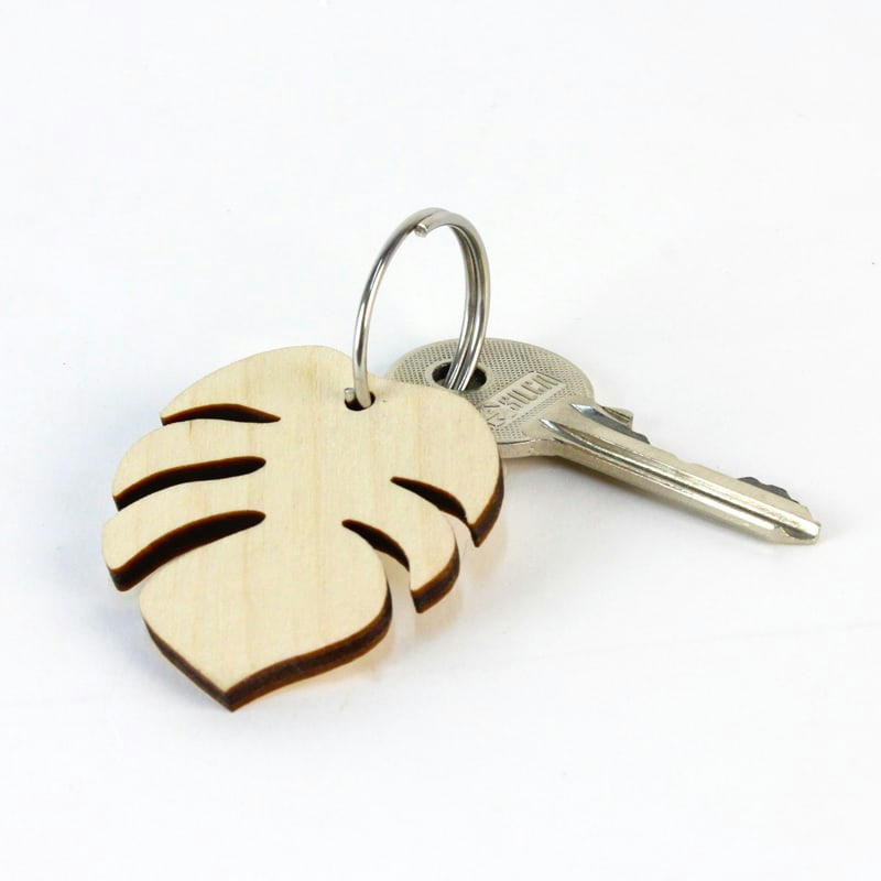Tropique - Porte-clés Monstera en bois de bouleau made in france