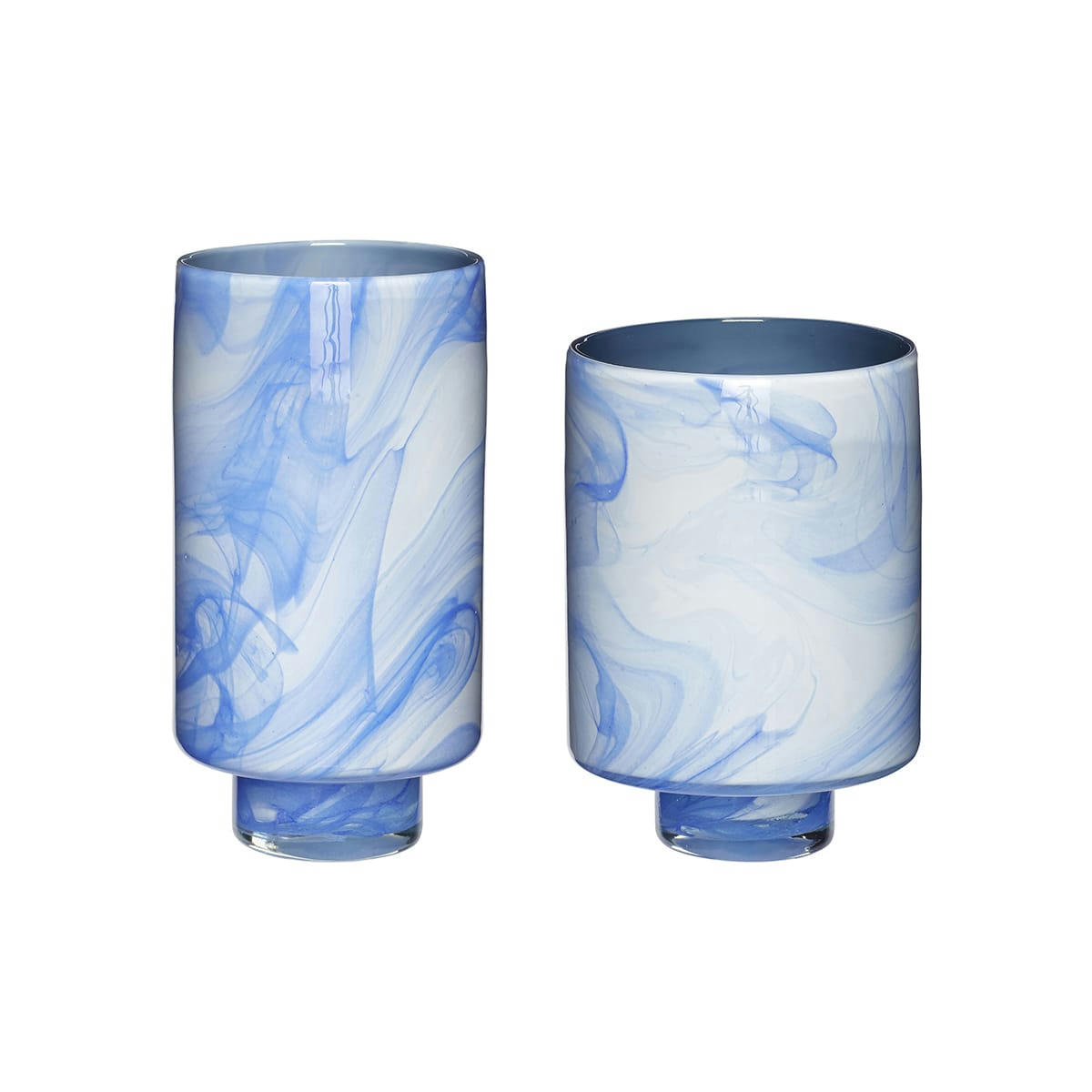 CLOUD - Vase en verre blanc et bleu (x2)