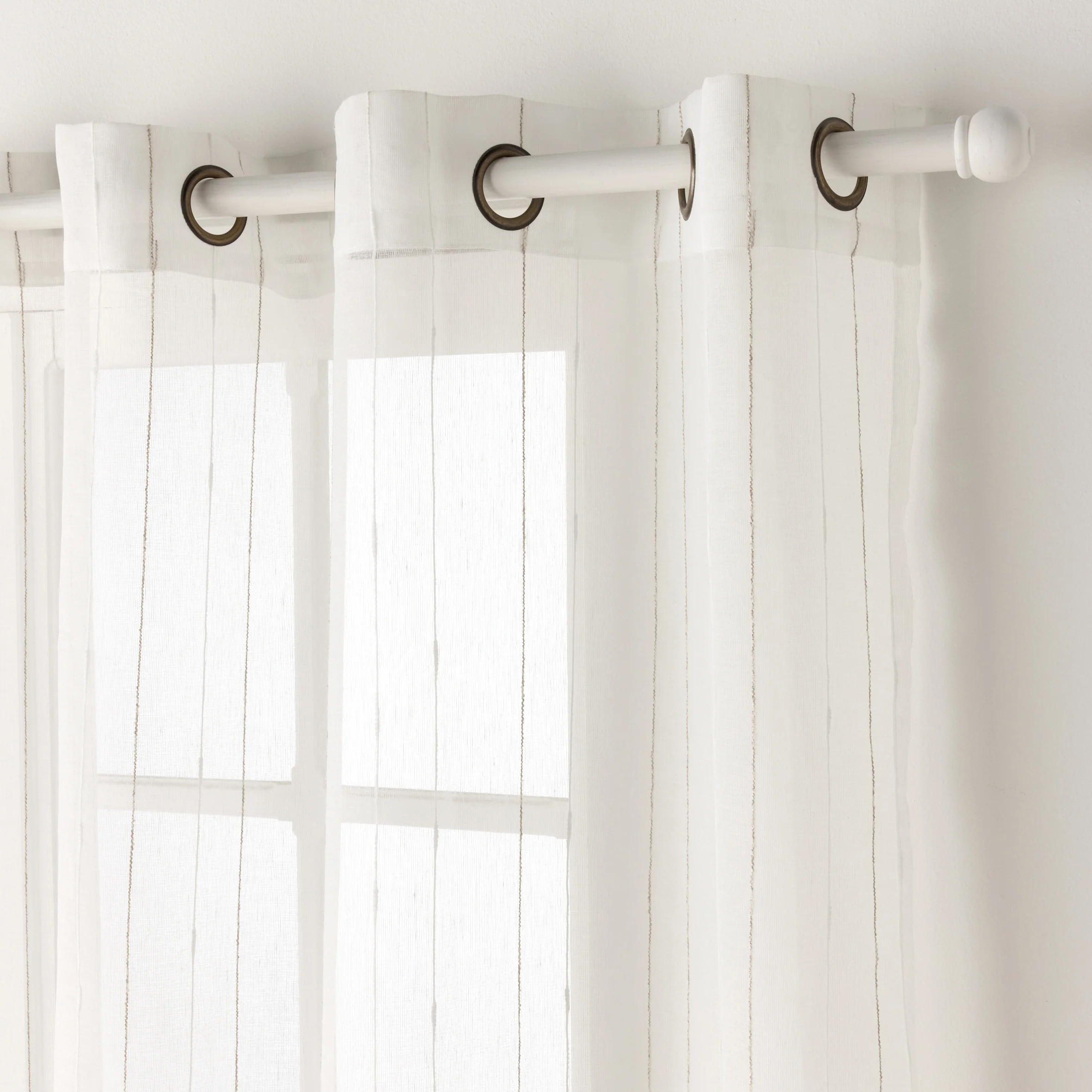 Voilage PAULA coloris blanc doux et beige 140 x 240 cm