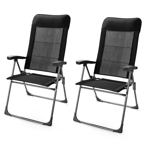 NNECW Set of 2 Patio Dining Chairs with Adjustable Backrest