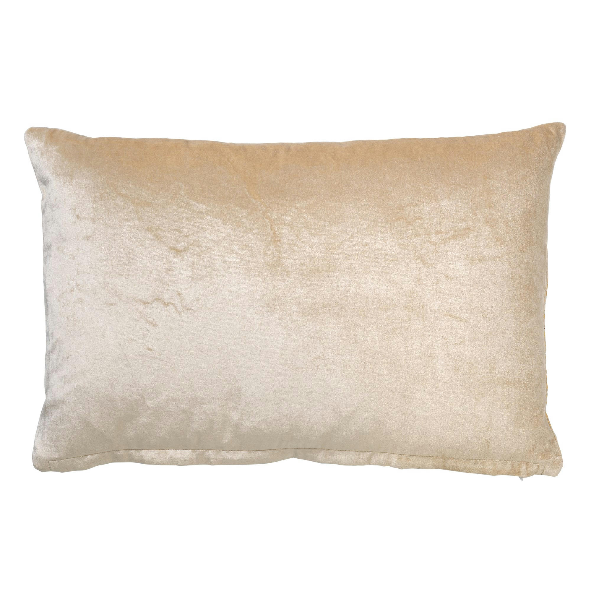 SELENE - Coussin beige en velours 40x60 cm avec motif
