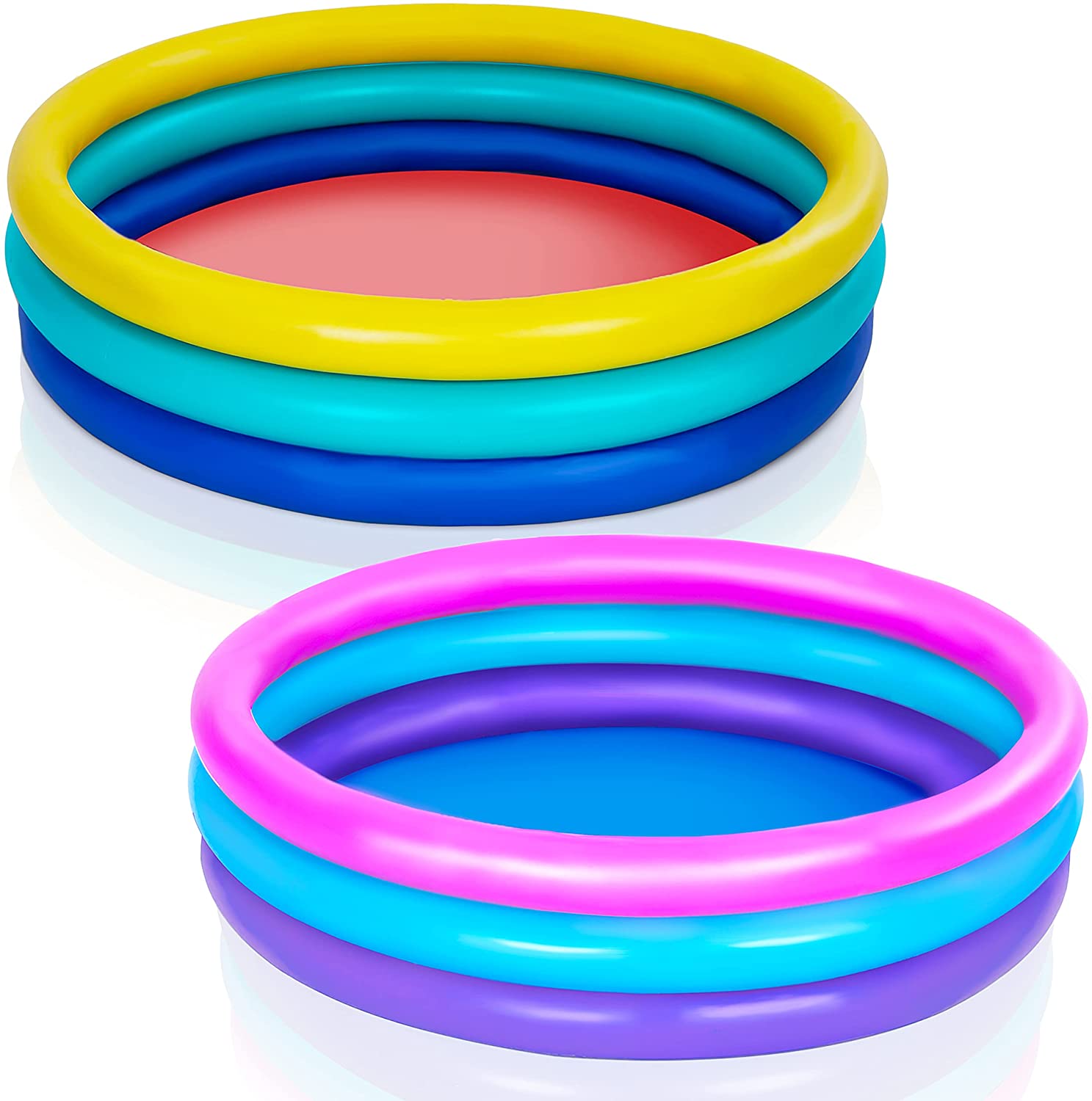 Clearance - 2 Packs 58in Multicolor Inflatable Kiddie Pools Set