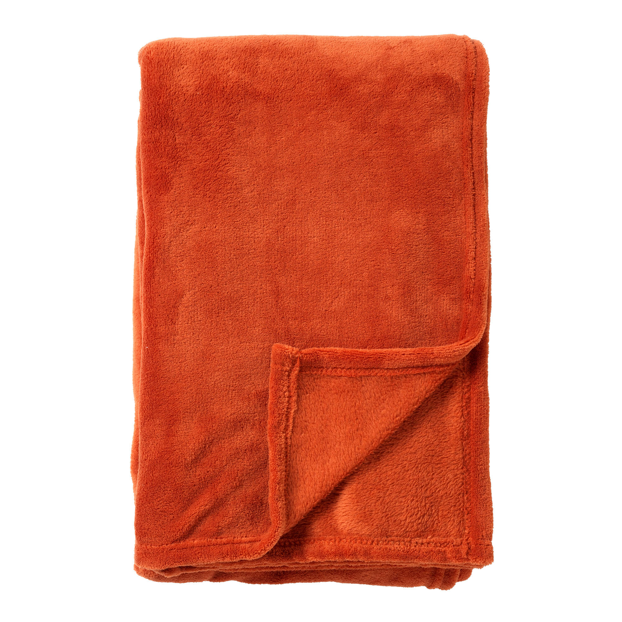 OWEN - plaid 130x160 cm - coral fleece deken - heerlijk zacht - Potters Clay - oranje