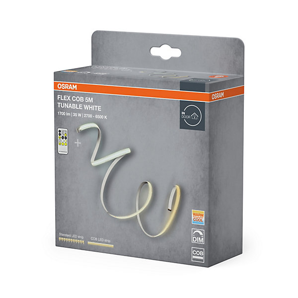OSRAM Bande LED FLEX COB 5M TW RC, jaune, 30 W, 1700 lm