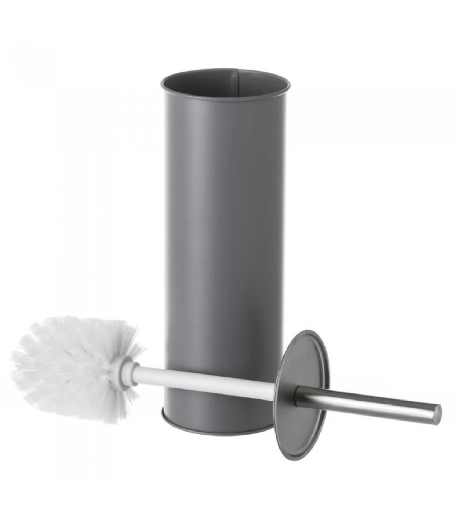 - Balai brosse WC en métal gris