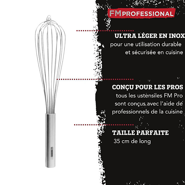 Fouet de cuisine et pâtisserie en inox 35 cm FM Professional