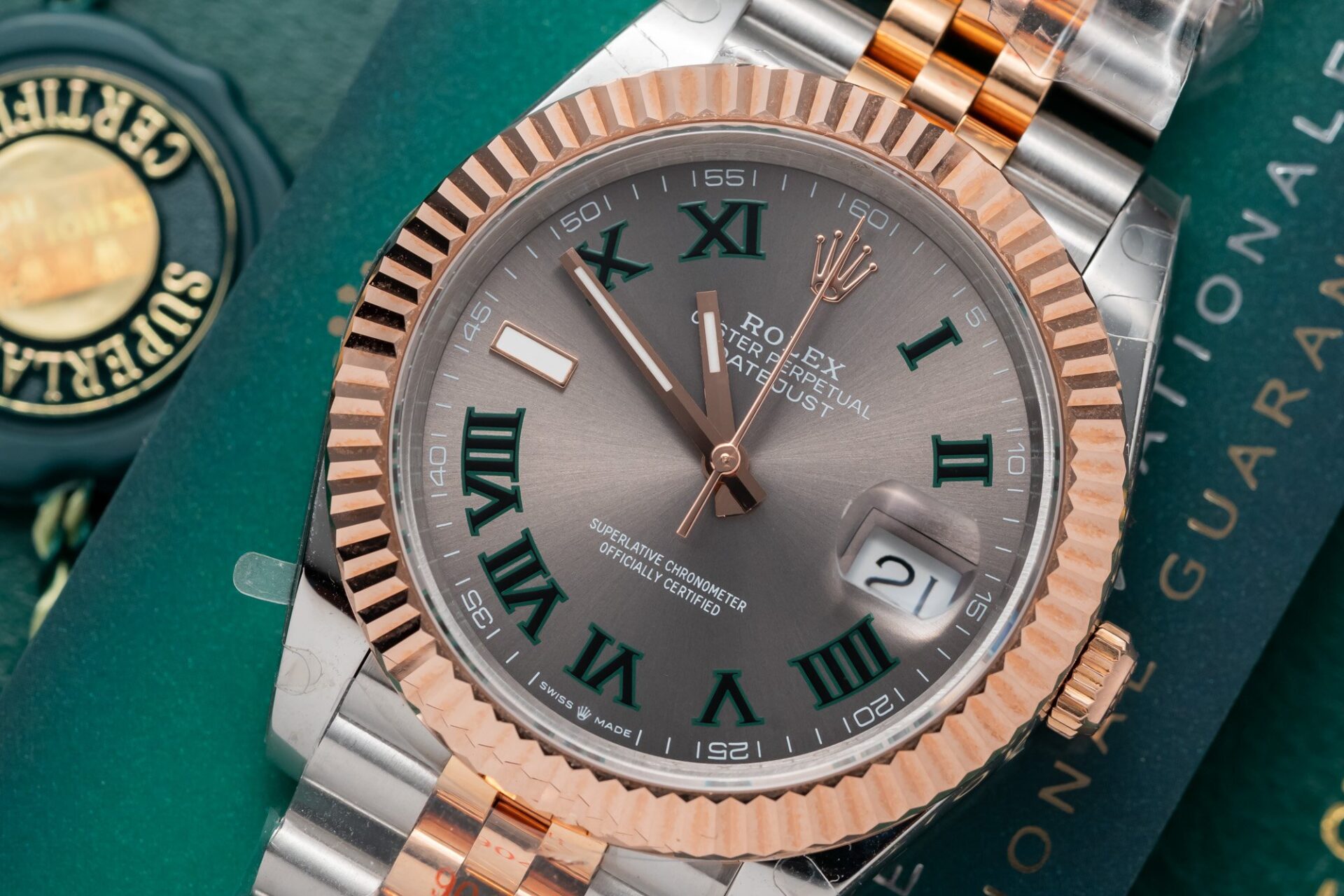 Rolex Datejust SS/RG Plated Wimbledon Grey Dial 41mm Jub Super Clone