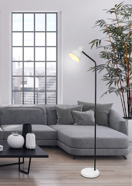 Lampa podłogowa ZUMBA sztyca prosta 1x40w e27 biały czarny