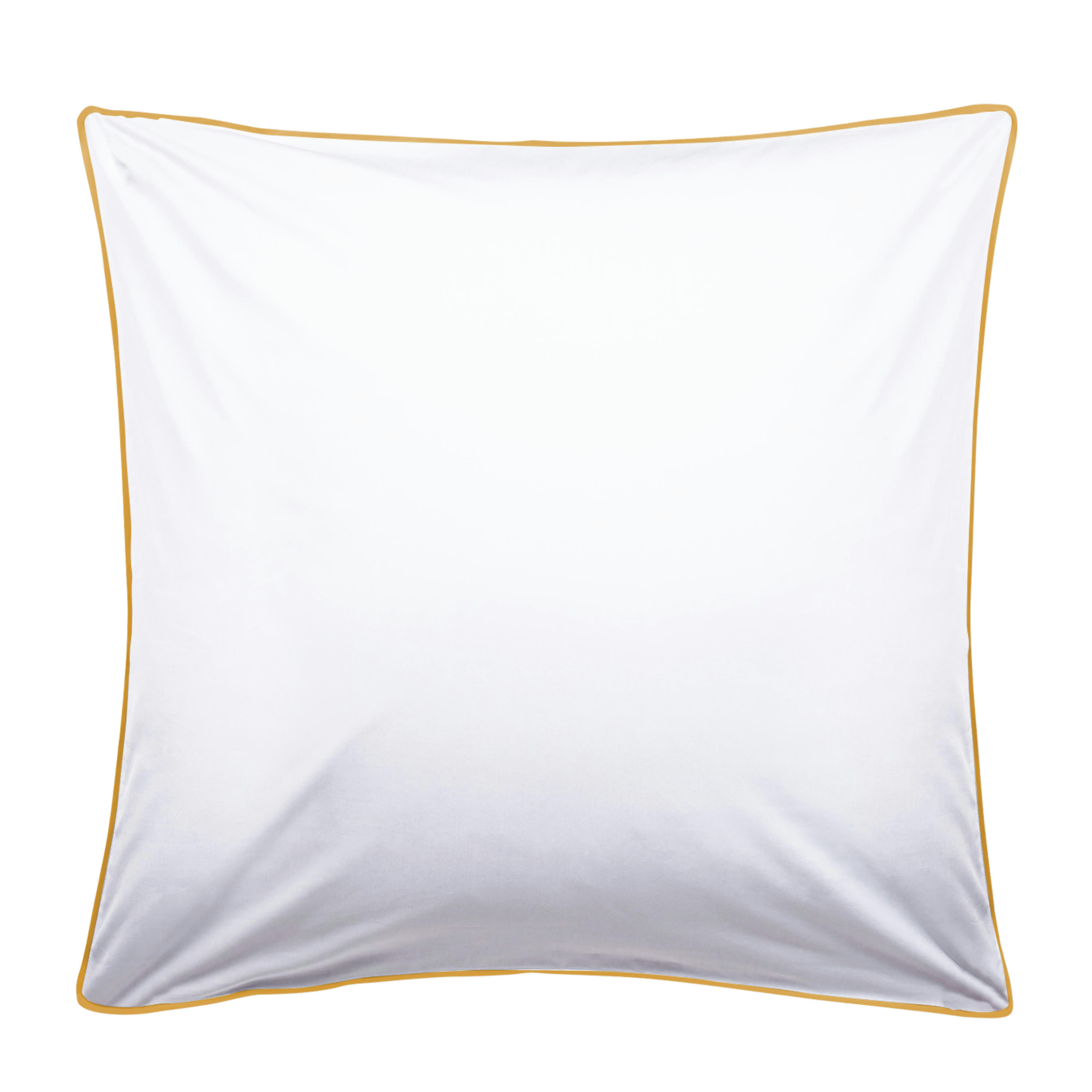 SIMPLICITÉ - Taie d'oreiller en percale de coton  65x65cm Blanc Et Safran