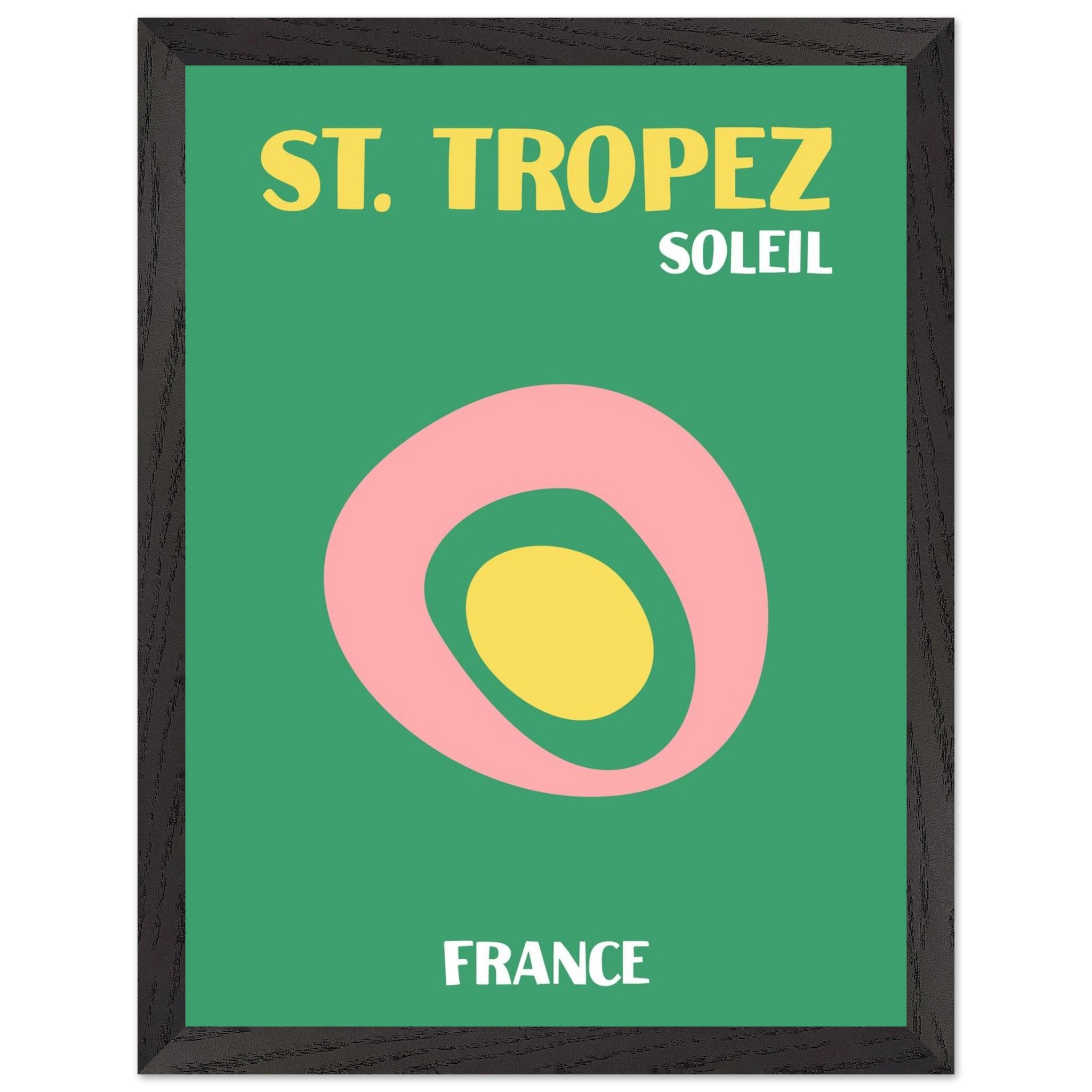 Artfulprints Poster met Lijst Frankrijk - St. Tropez  - 30x40 cm - Groen