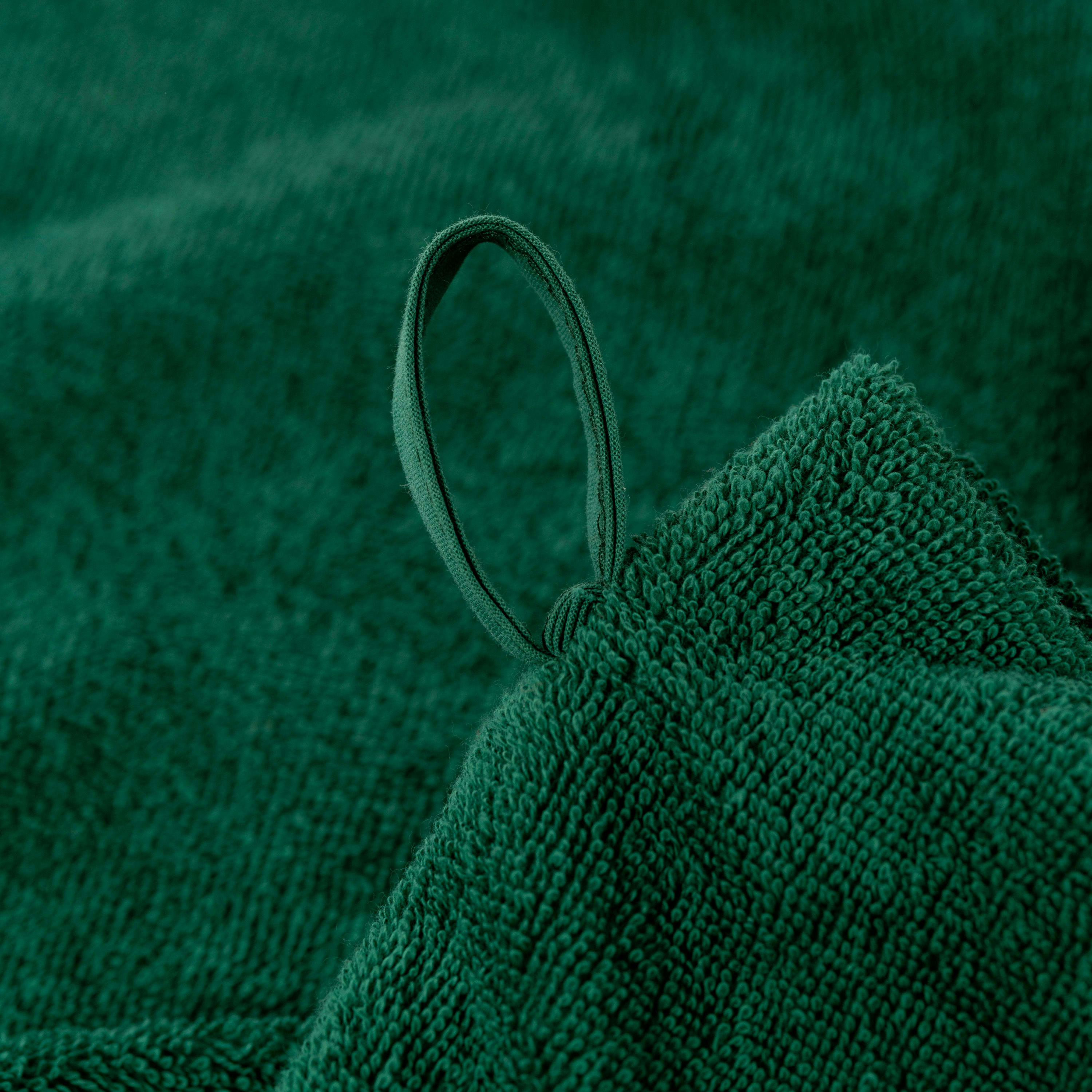 NORDY - Essuie-mains coton bouclette brodé vert 70 x 70 cm