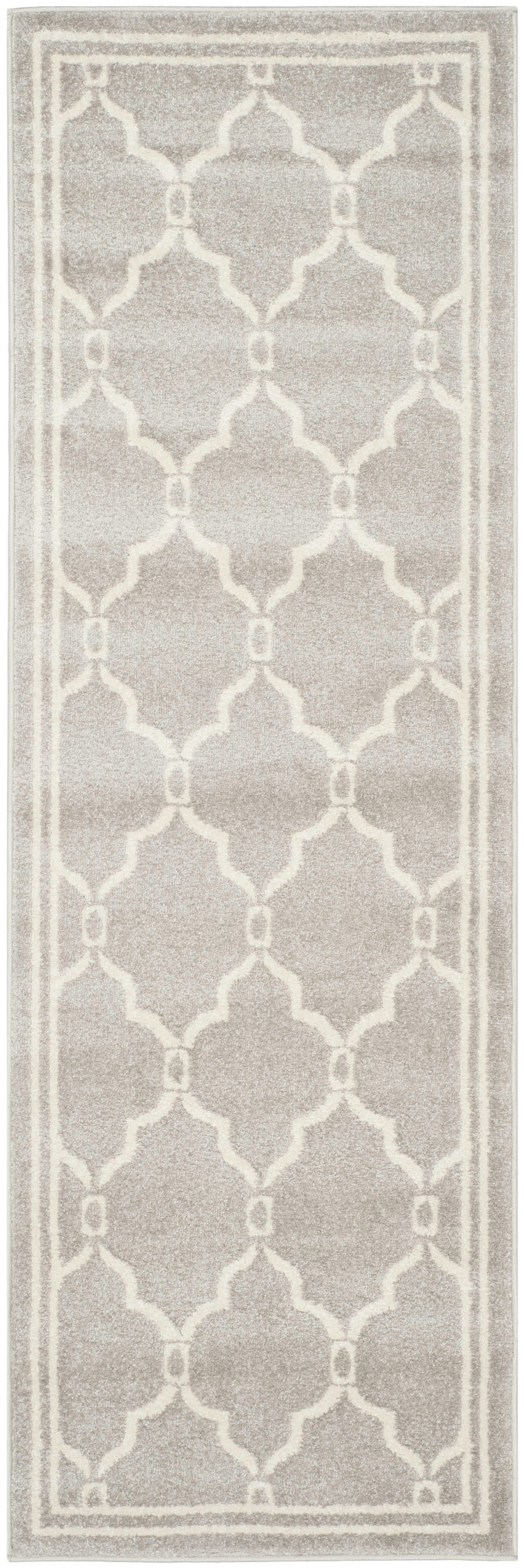 AMHERST - Tapis interieur & exterieur en gris clair & ivoire, 69 x 213 cm