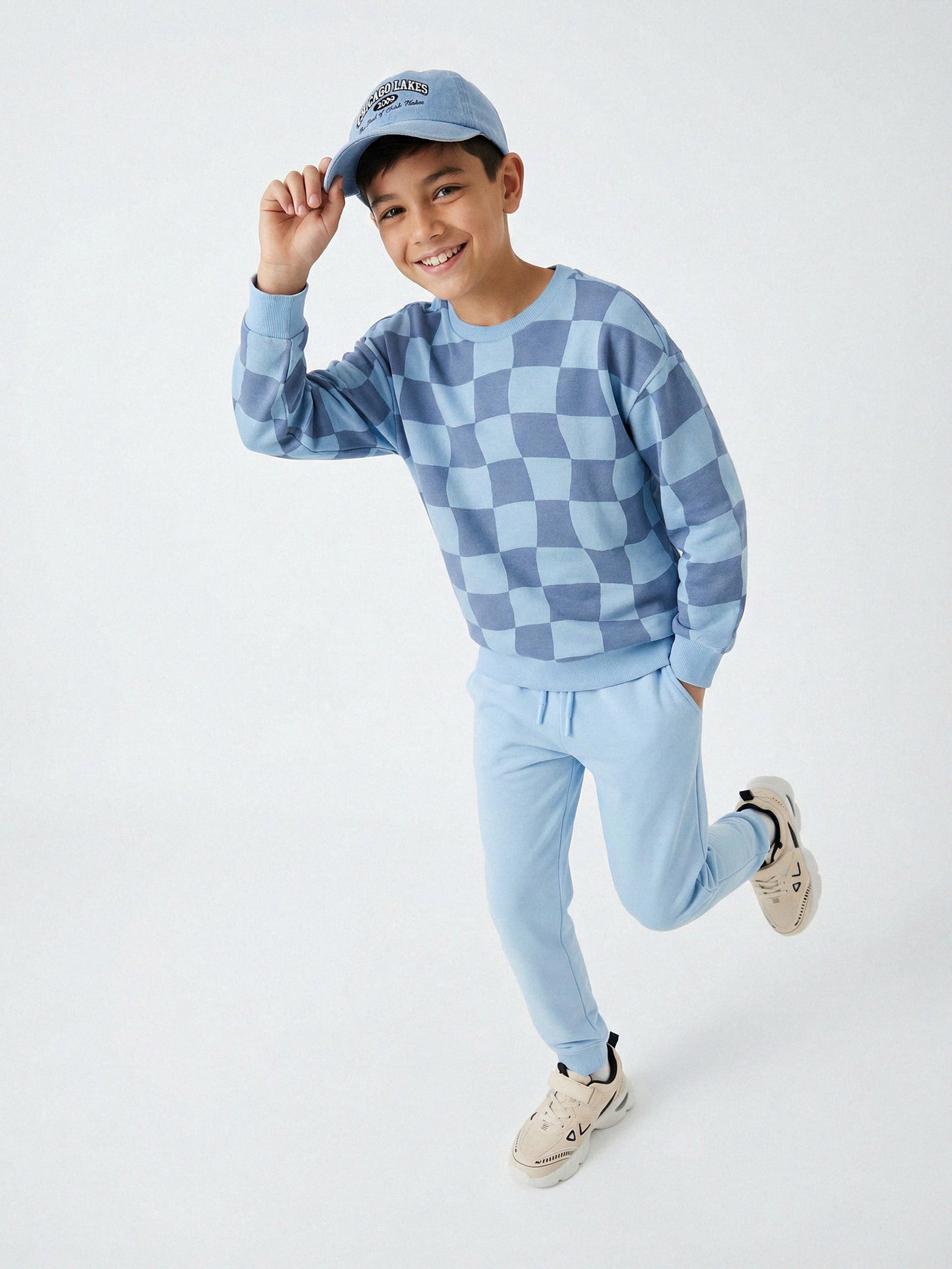 Bluza crewneck w kratę