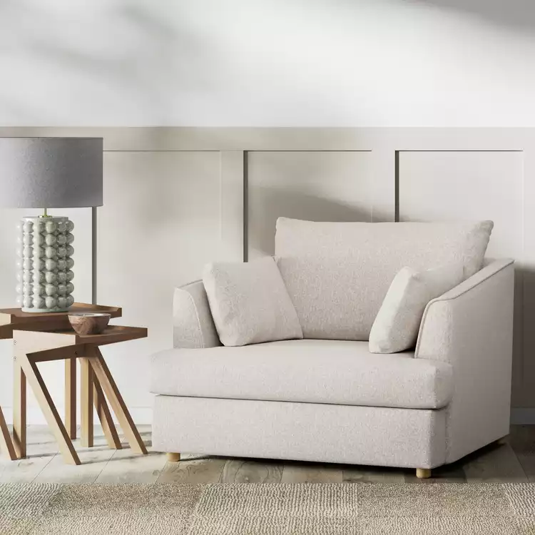 Habitat Holmfirth Fabric Cuddle Chair - Natural