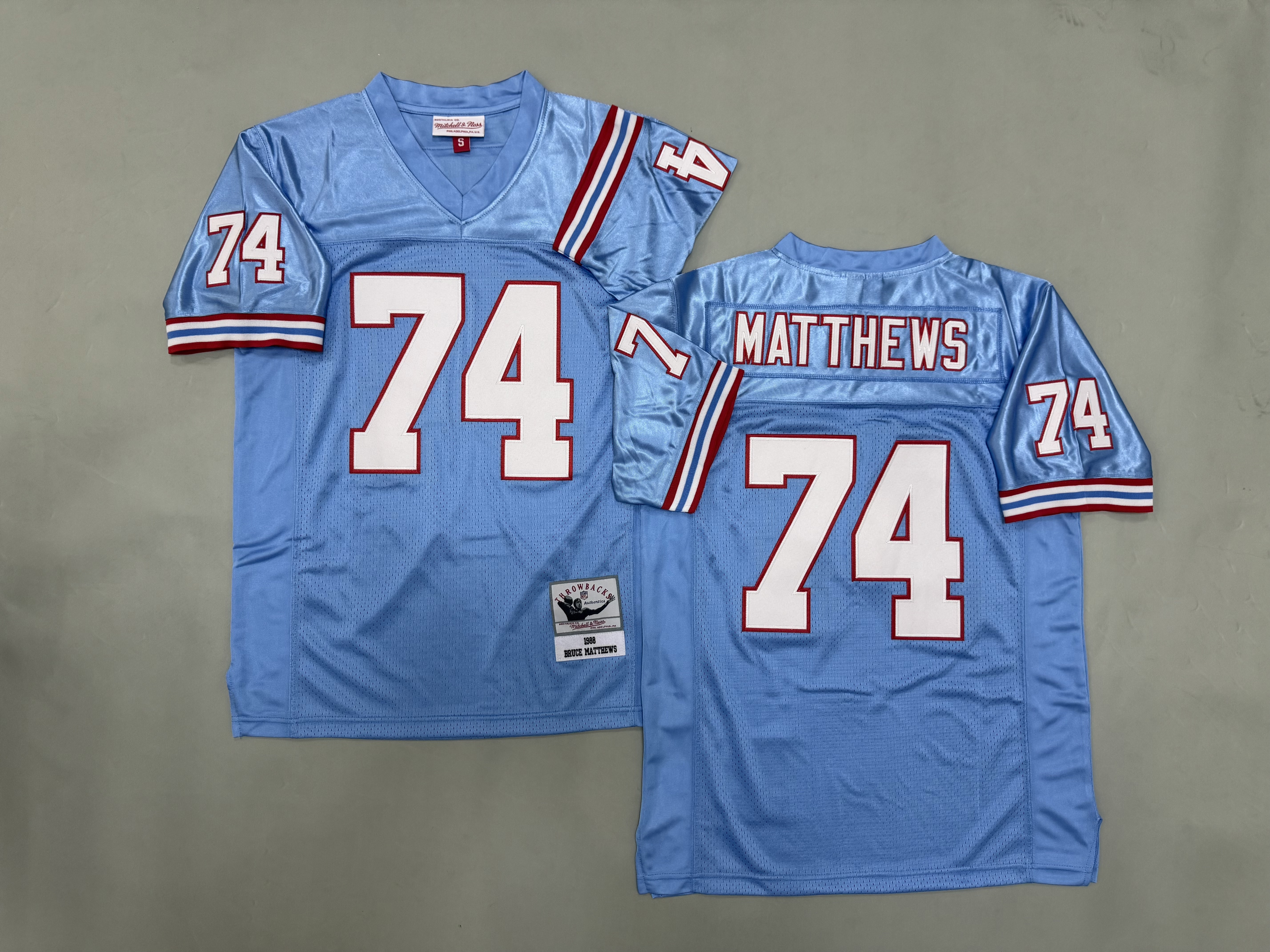 Bruce Matthews Houston Oilers Authentic Throwback Retired Player Jersey