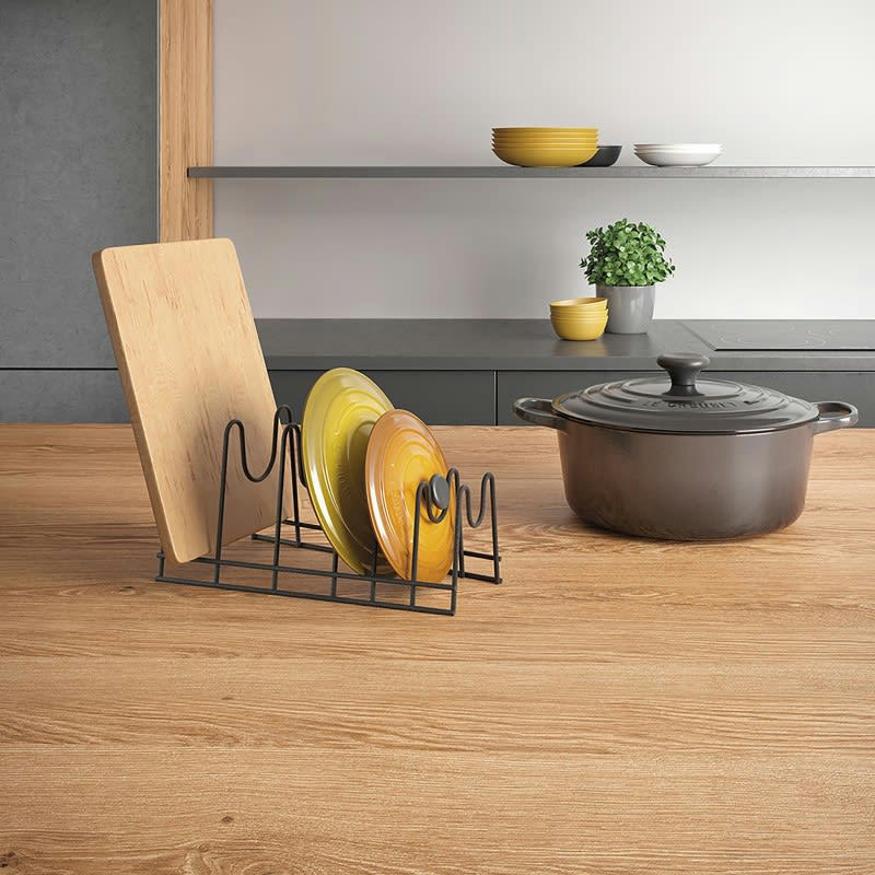 LAVA - Porte couvercles 6 places à poser noir