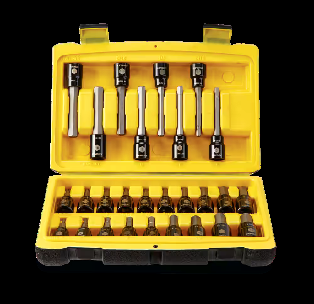 Stanley Professional Grade Black Chrome Hex Bit Socket Set, 27-pc, SAE/Metric