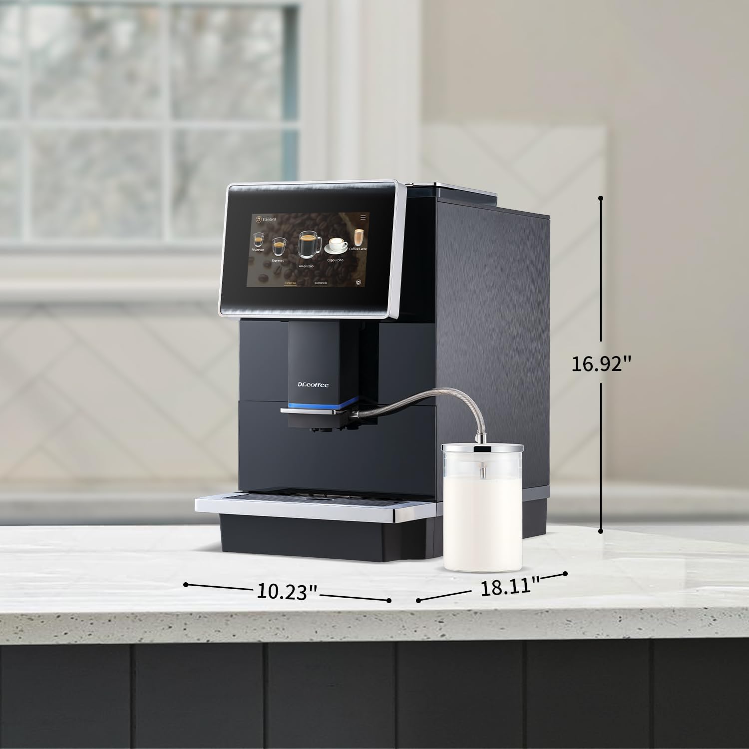C11L Fully Automatic Espresso Machine – 15 Hot & Cold Coffees, Auto Clean Latte Go Coffee Maker, Silent Brew, Quick Start, Ceramic Grinder （Black）