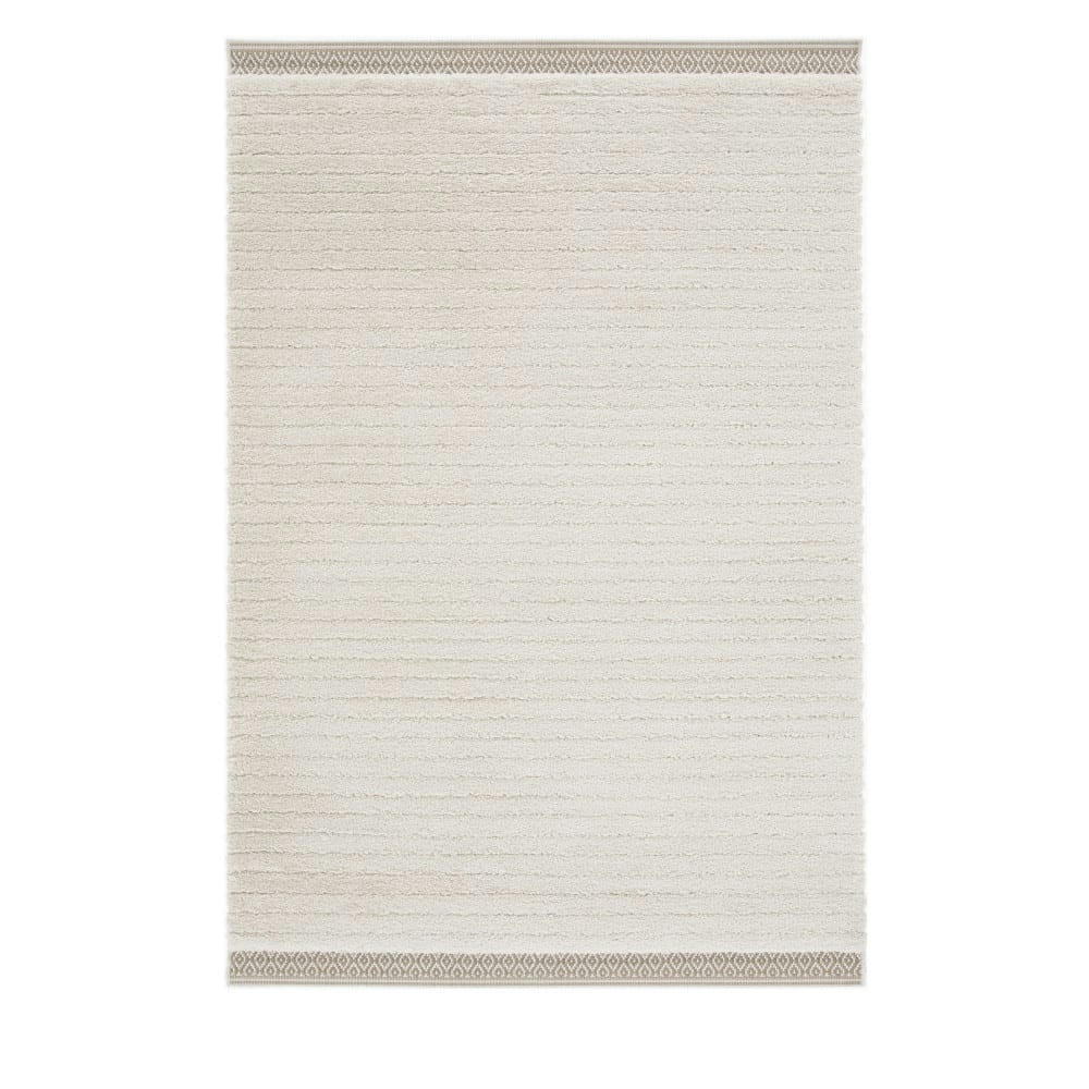 KENZA - Tapis bohème ecru 120x170 cm