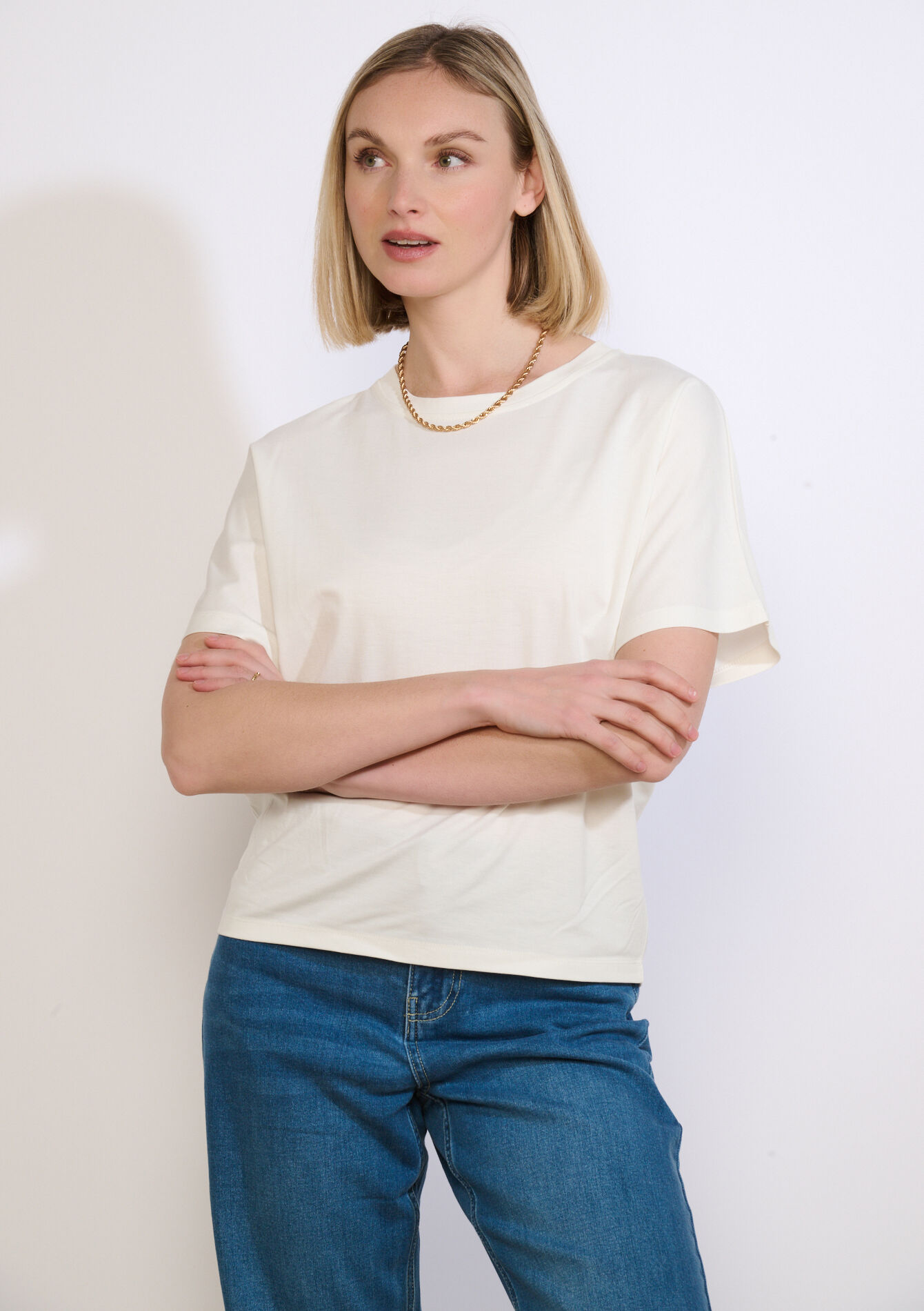 Losvallend T-shirt met korte mouw