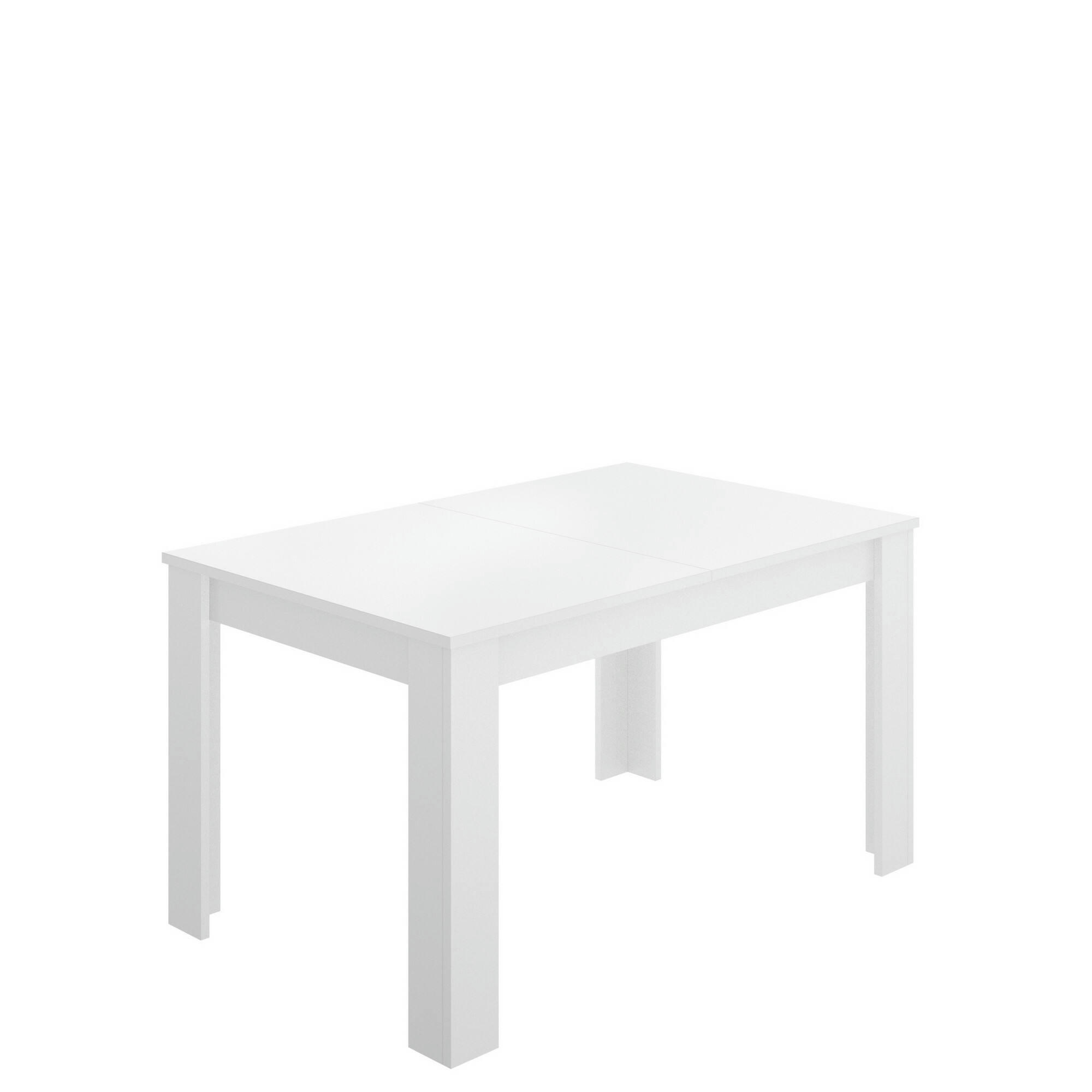 DARIAUD - Table à rallonge effet bois blanc 140/190x90