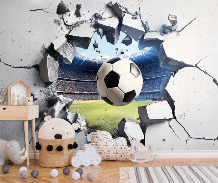 Tapeta Dla Młodzieży Dzieci Piłka 3D Sport Fototapeta Flizelina 250X175