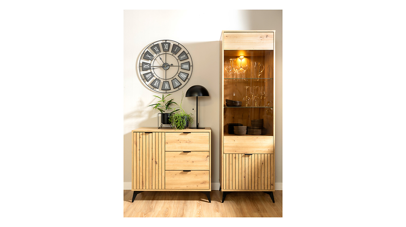 Witryna wysoka Lamea 60 cm z drzwiami dąb artisan