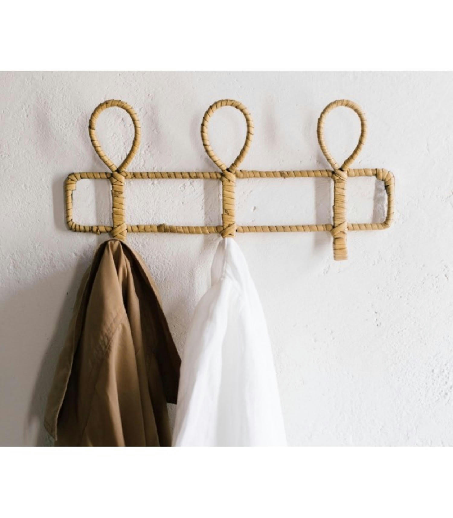 ROTIN - Portemanteau mural en rotin