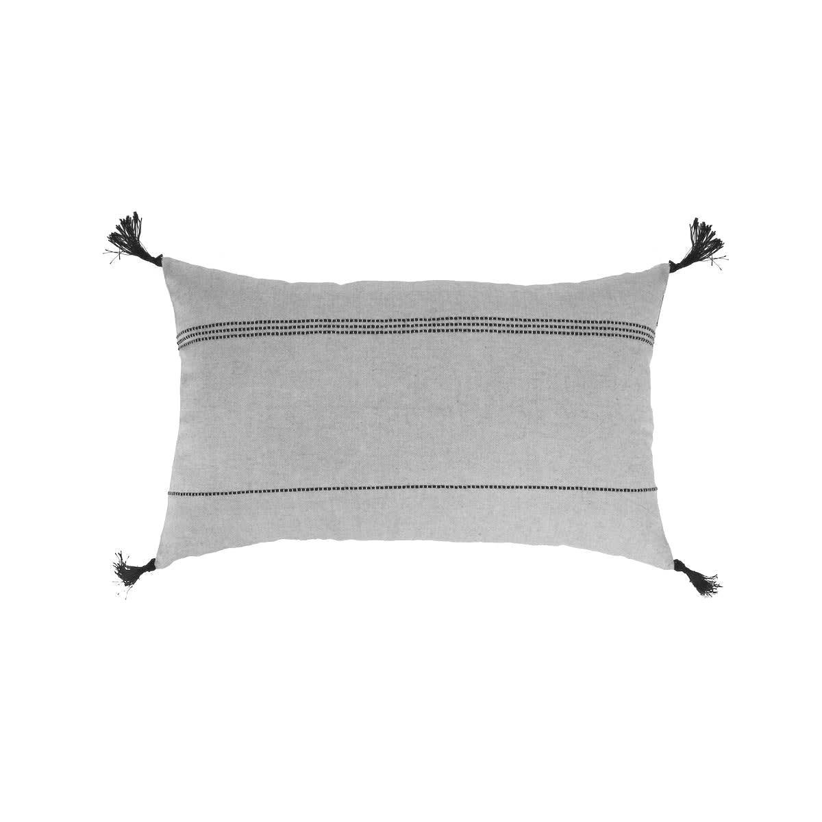 HANA - Housse de coussin coton  50x30 gris clair