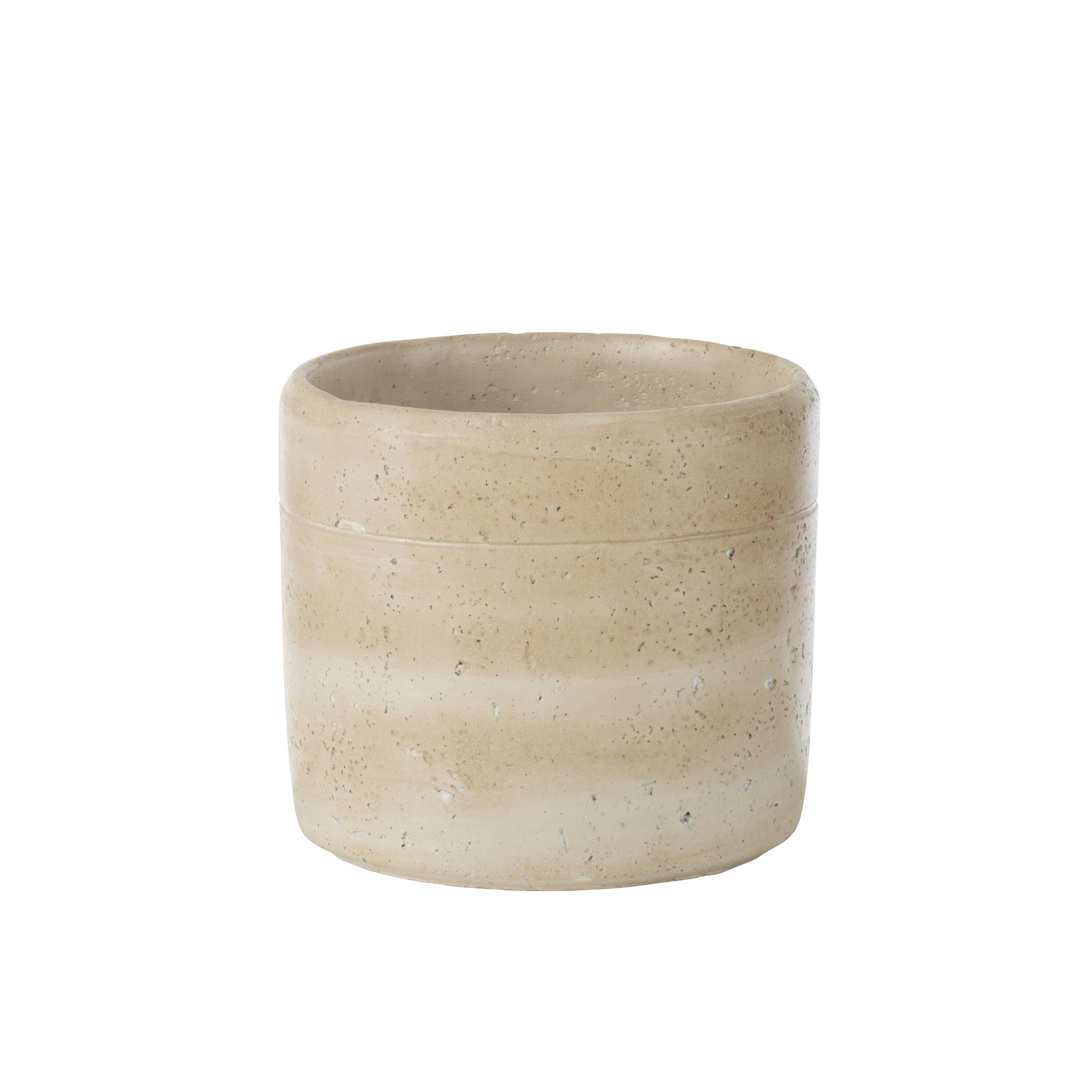 J-Line bloempot Olina Rond - cement - creme - large - Ø 17.5