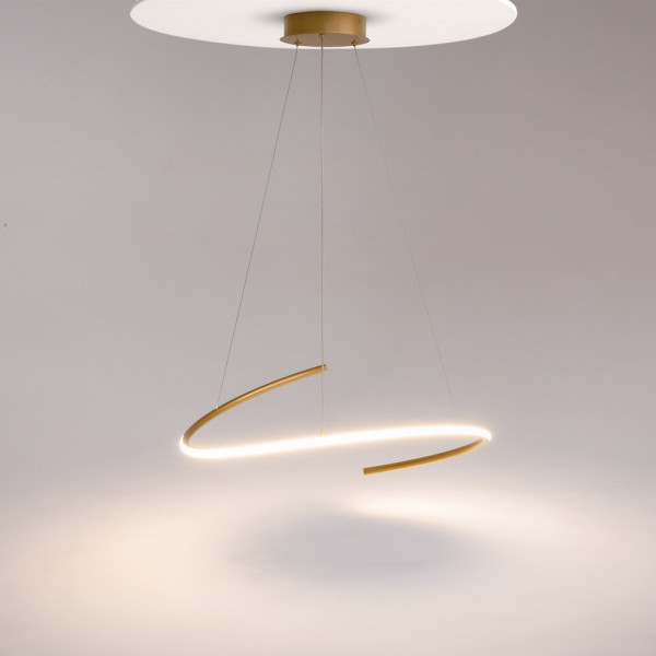 Lampa wisząca Curve mosiężna LED 1x31W Ciepła biel 2100lm Maytoni