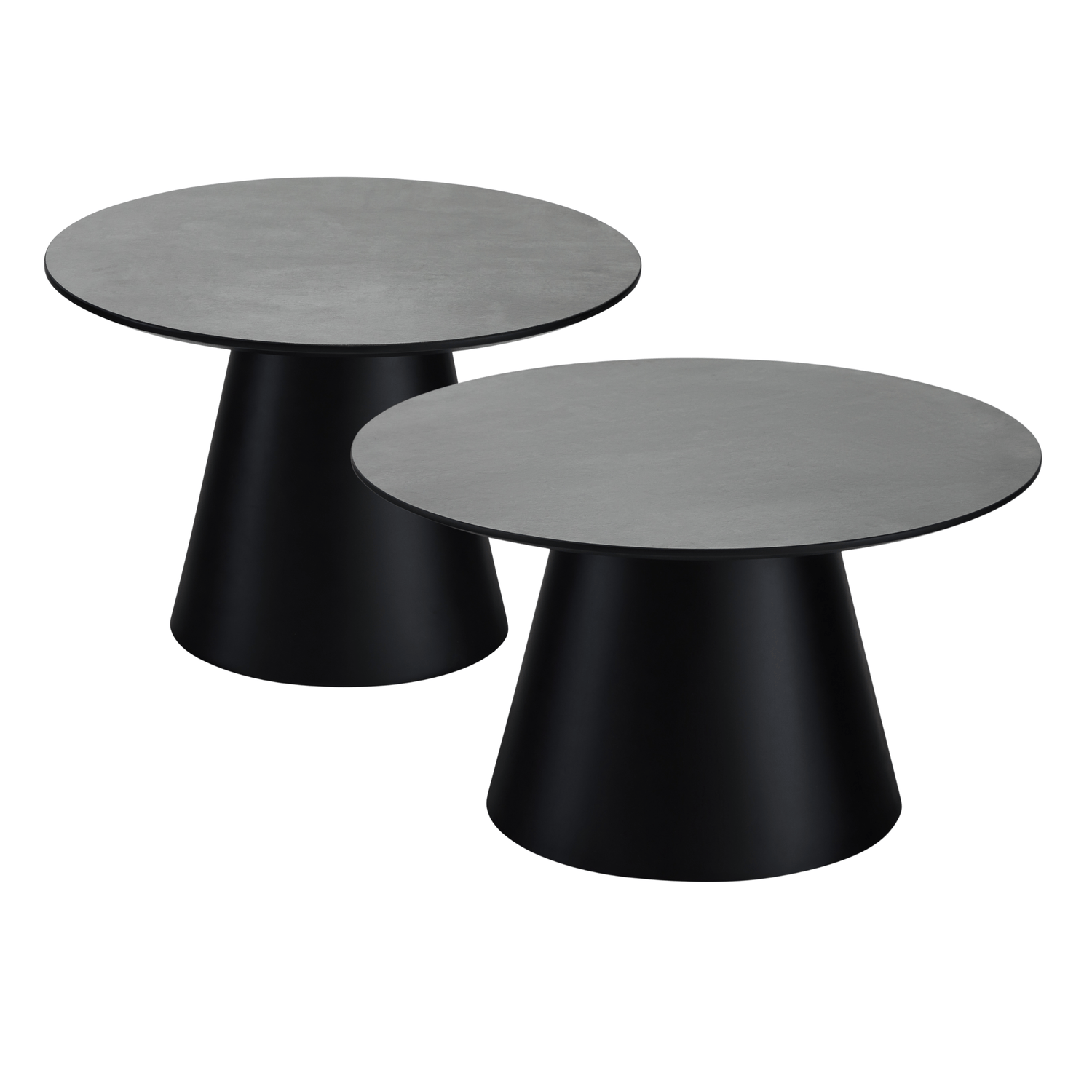 Furnhouse salontafel set Tango - Donkergrijs - Ø 60/80 cm