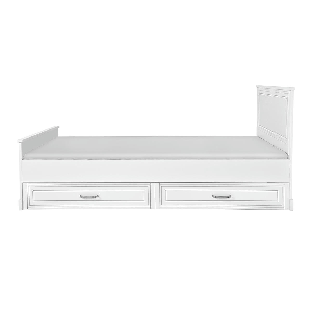 MELODY - Lit 90x200 sommier tiroir inclus blanc