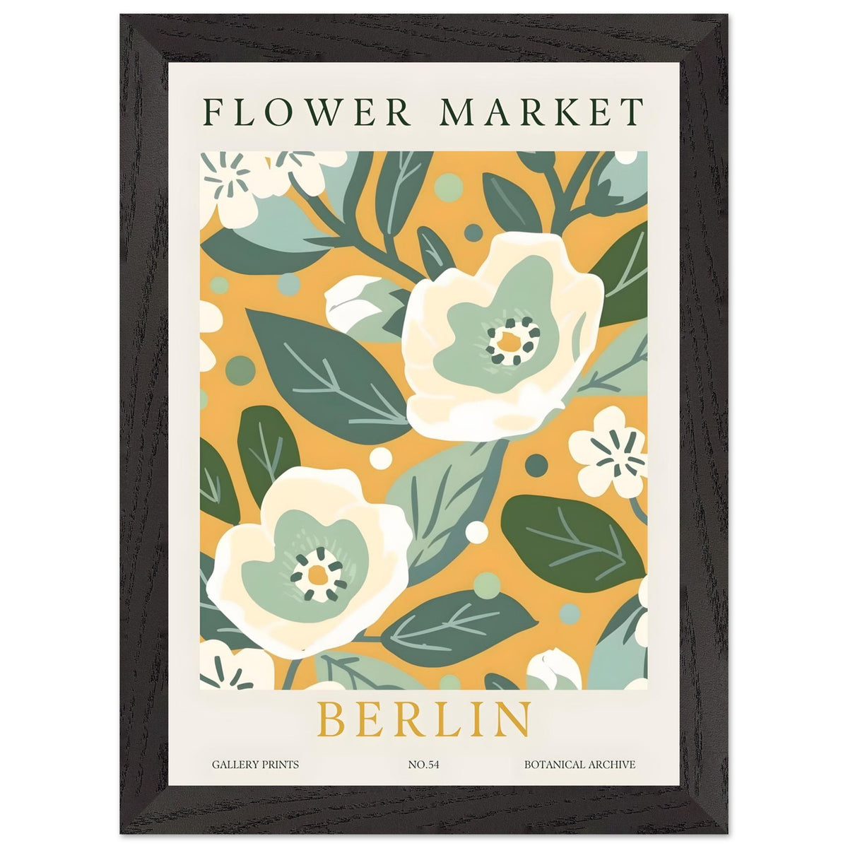 Artfulprints Poster met Lijst Flower market - Berlin I  - A4 21x29.7 cm - Meerkleurig