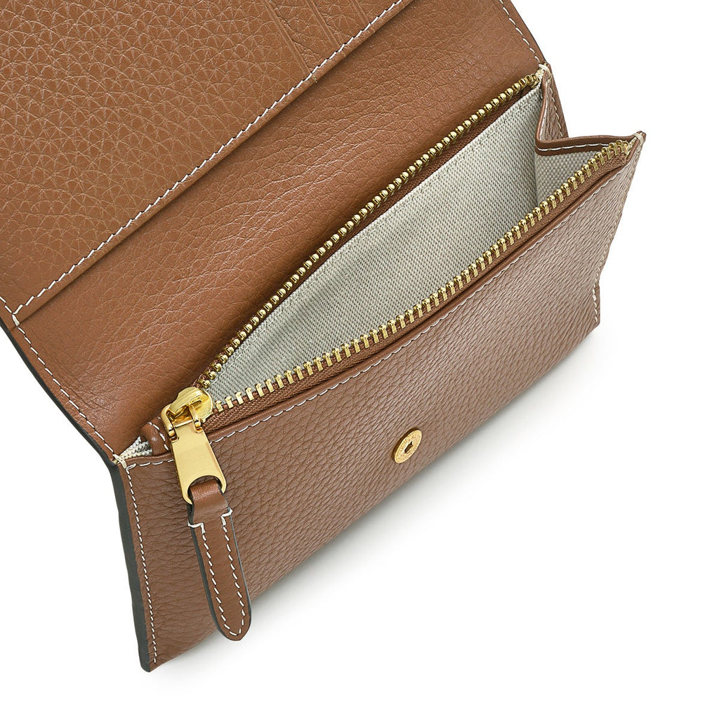 OAK STREET MEDIUM FLAPOVER PURSE SADDLE