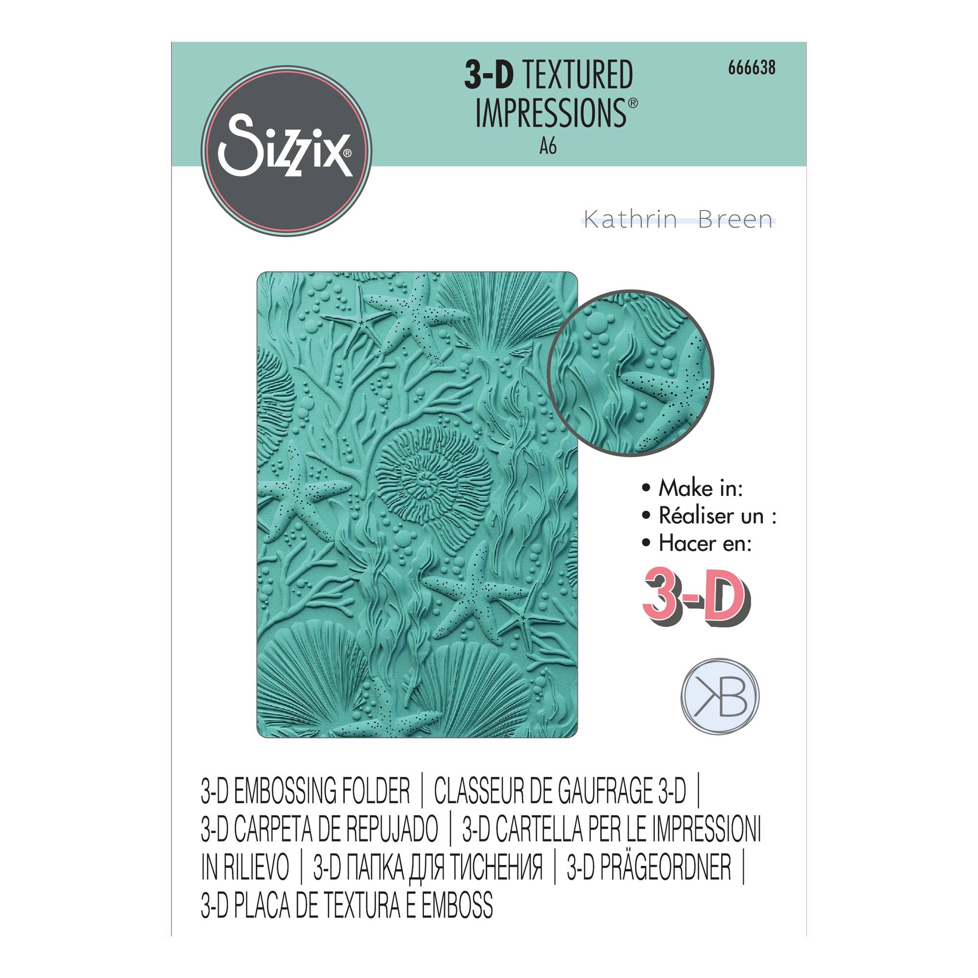 Sizzix Under the Sea 3D Textured Impressions Embossing Folder A6
