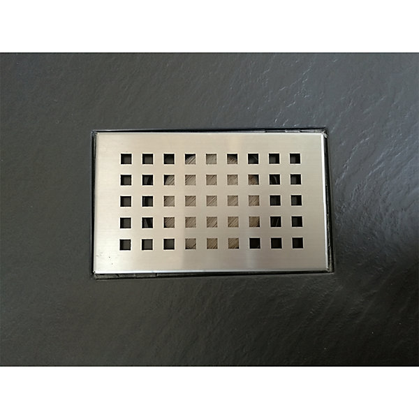 Grille inox PIATTO pour receveurs de douche en SoliCast motif quadrillage