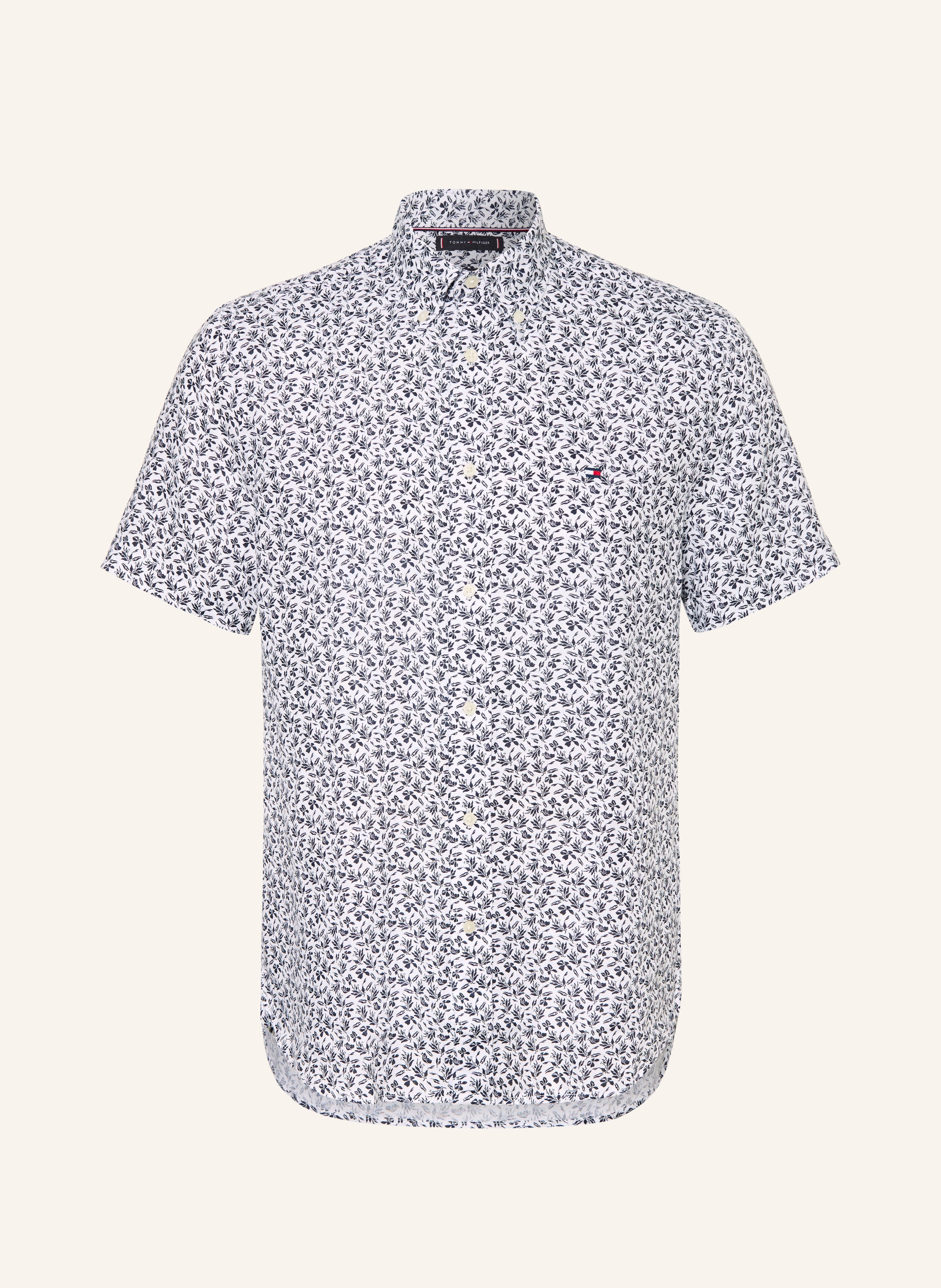 TOMMY HILFIGER Kurzarm-Hemd Regular Fit aus Leinen