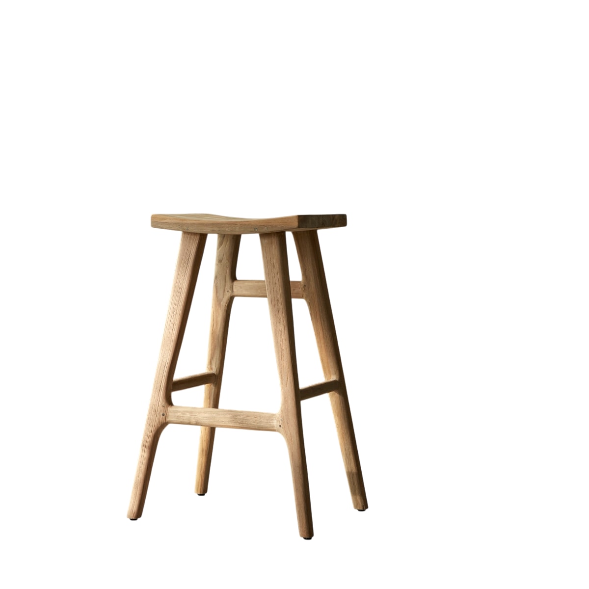 Tikamoon Barkruk van gerecycled massief teak - Naturel