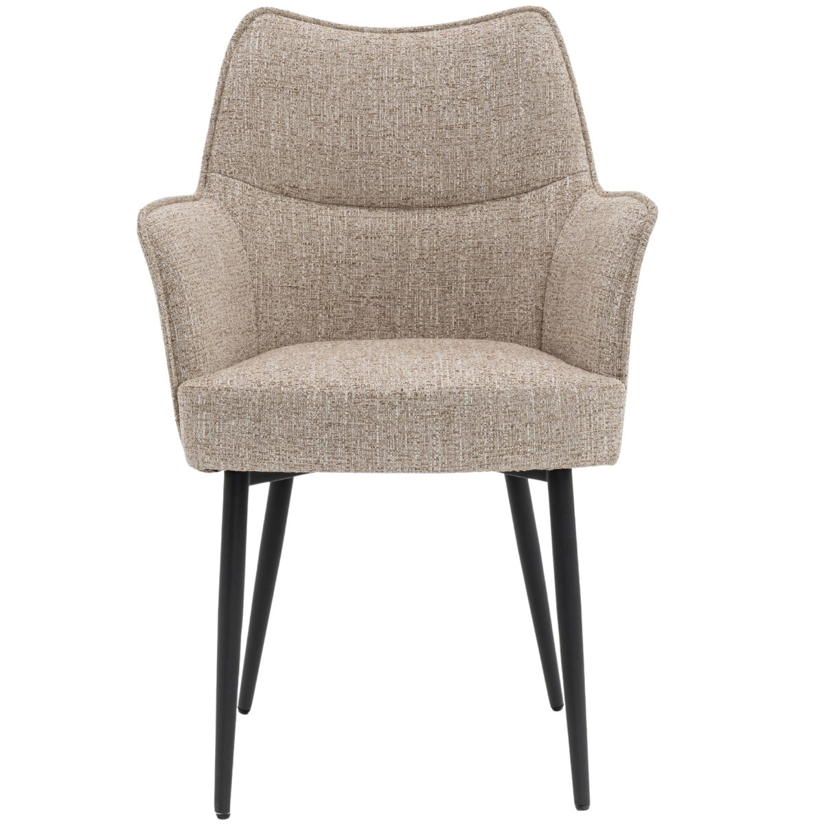 DÉJA Living Eetkamerstoel Zayn - Beige/Zwart - Zithoogte 47cm - Set van 2