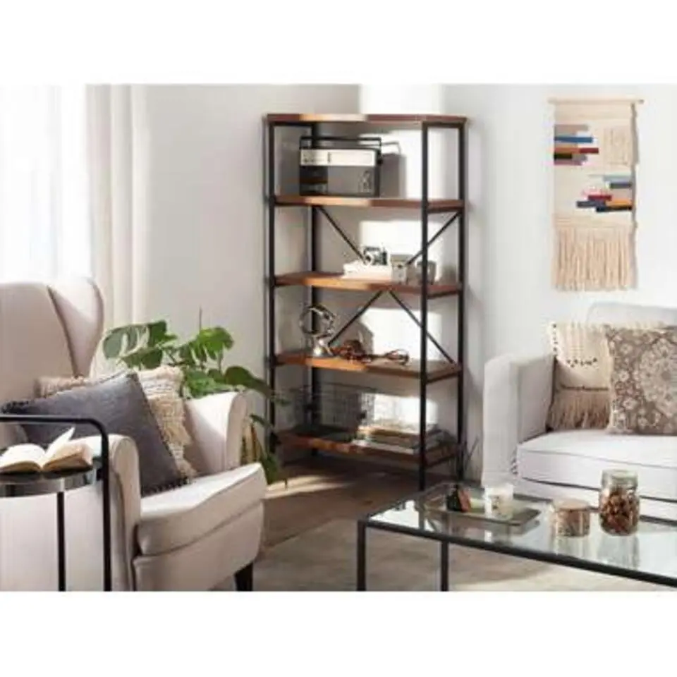 BRISBANE L - Boekenkast - Donkere houtkleur - MDF