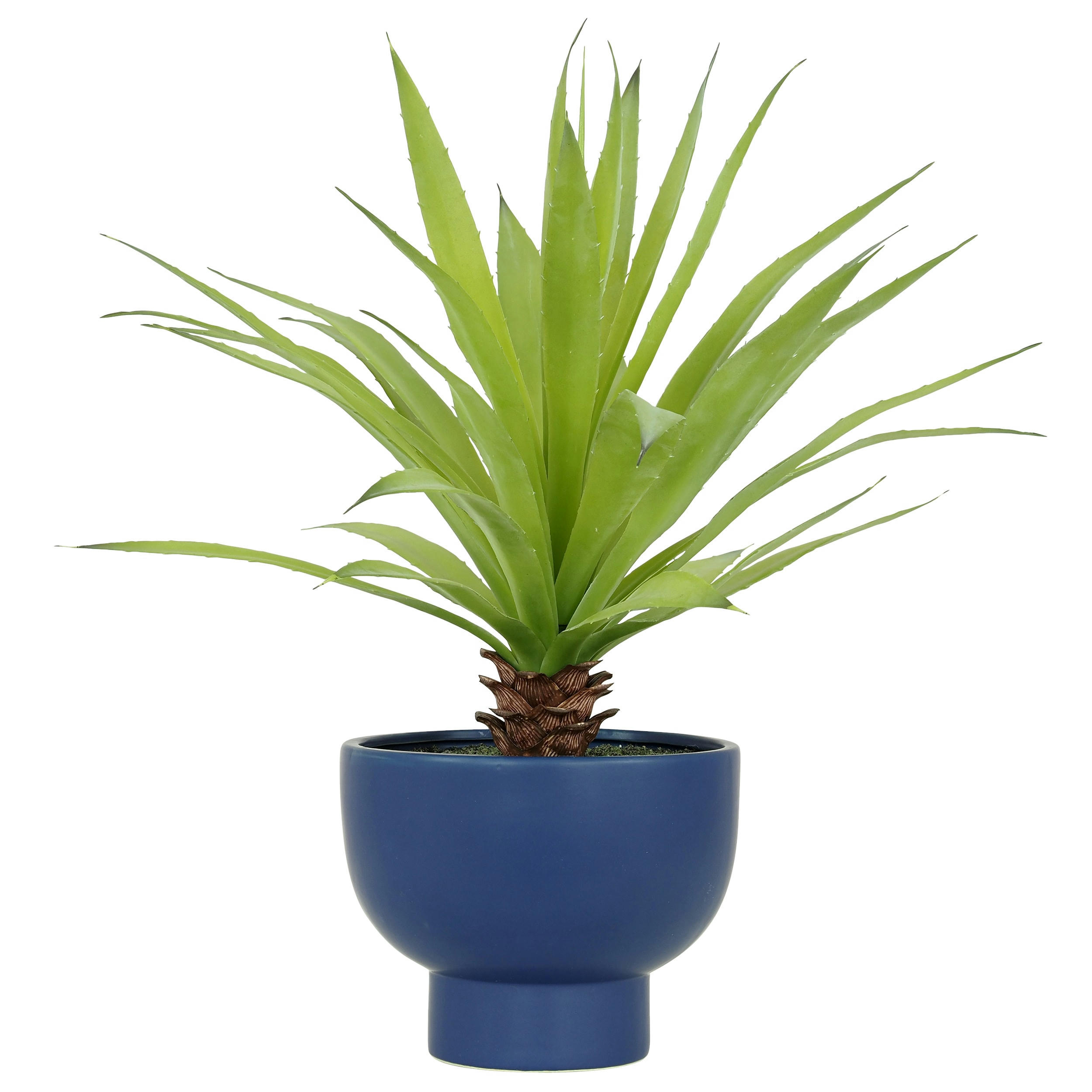 - Agave artificiel pot céramique bleu 60cm