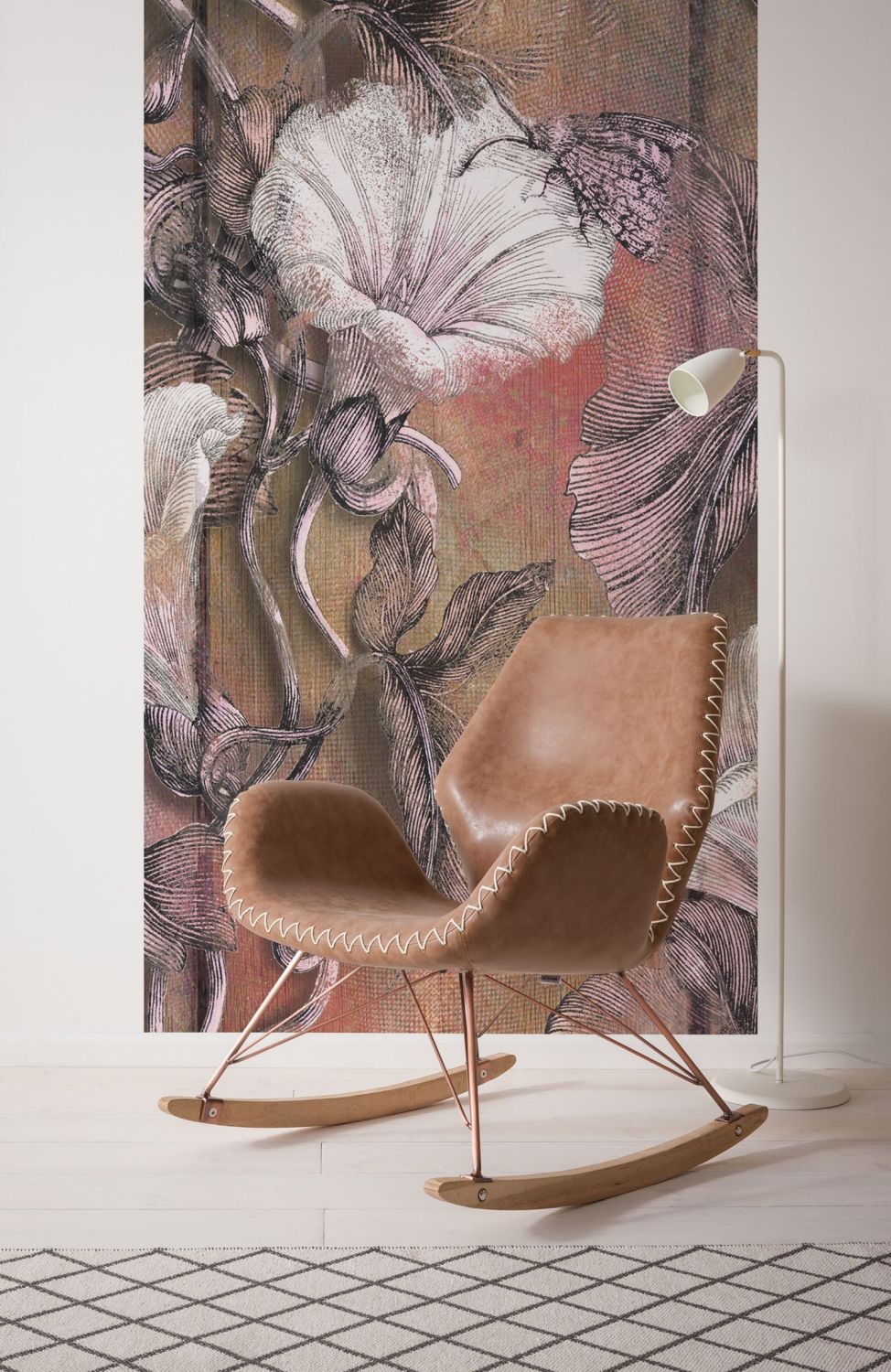 Sanders & Sanders fotobehang bloesems beige en roze - 100 x 250 cm - 611962